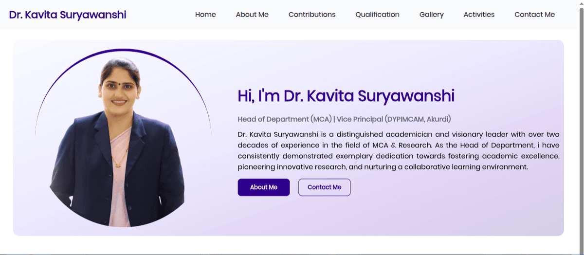 HOD Portfolio - MCA Department